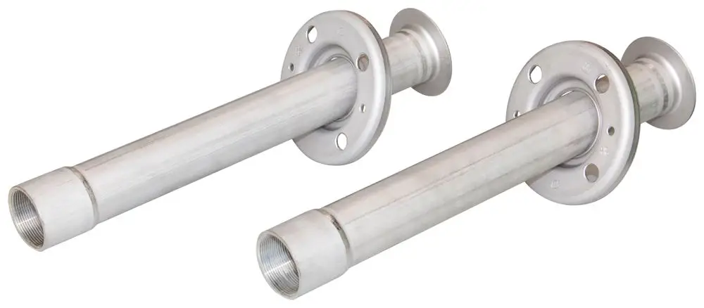 Verbindungsrohre aus Metall mit Flanschen an beiden Enden, geeignet für die Verwendung mit Produkten von Grünbeck, wie dem GENO-minator 800 und der Desinfektion GENO UV 75.